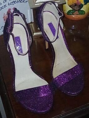 Topshop Sparkley Strappy Purple Heels